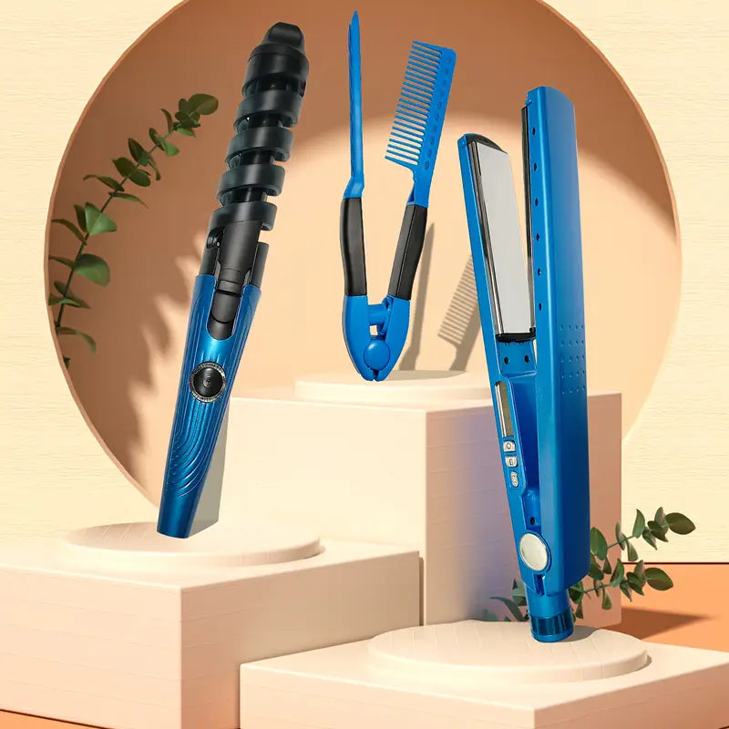 COMBO NANO TITANIUM PLANCHA + PEINE RIZADOR
