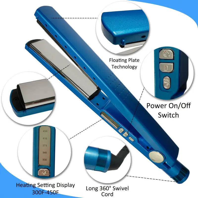 COMBO NANO TITANIUM PLANCHA + PEINE RIZADOR
